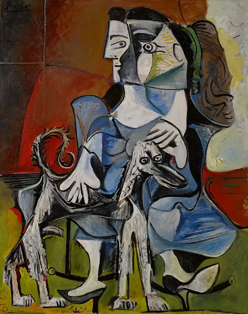 woman with dog